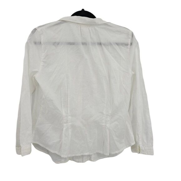 Levi's Top Womens M Cottage Core Country Pintuck Pleat Lace Button Up White - Picture 3 of 11